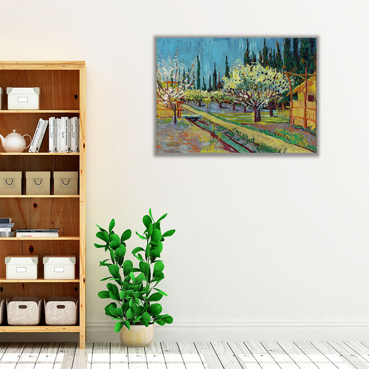 Orchard Bordered by Cypresses, 1888 - Canvas Print Wall Art