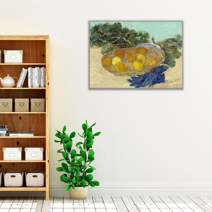 Still Life of Oranges and Lemons with Blue Gloves, 1889 - Canvas Print Wall Art