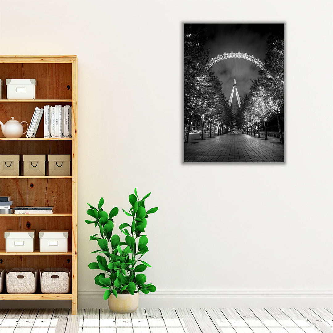 London Eye Black And White - Canvas Print Wall Art