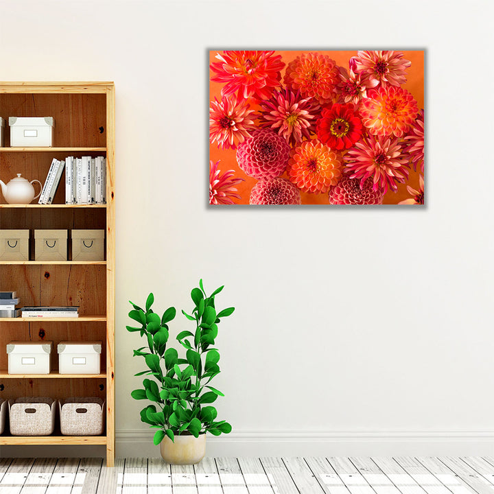 Full Frame Of Mixed Flowers 1 - Canvas Print Wall Art
