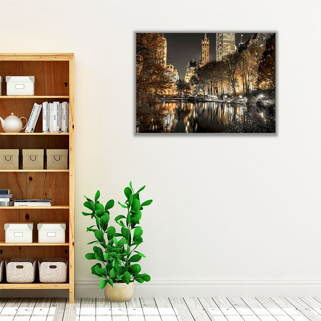 Evening View Of Central Park In New York City 1 - Canvas Print Wall Art