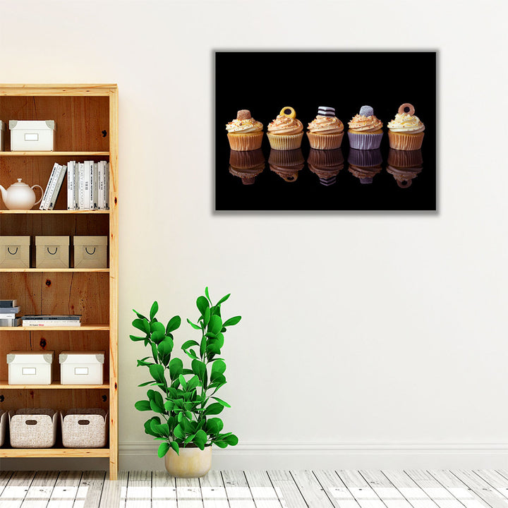 Dining Room Wrapped Canvas colorful cupcake display