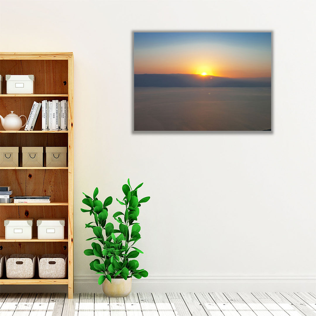 Coastal photography wall art with sunrise light