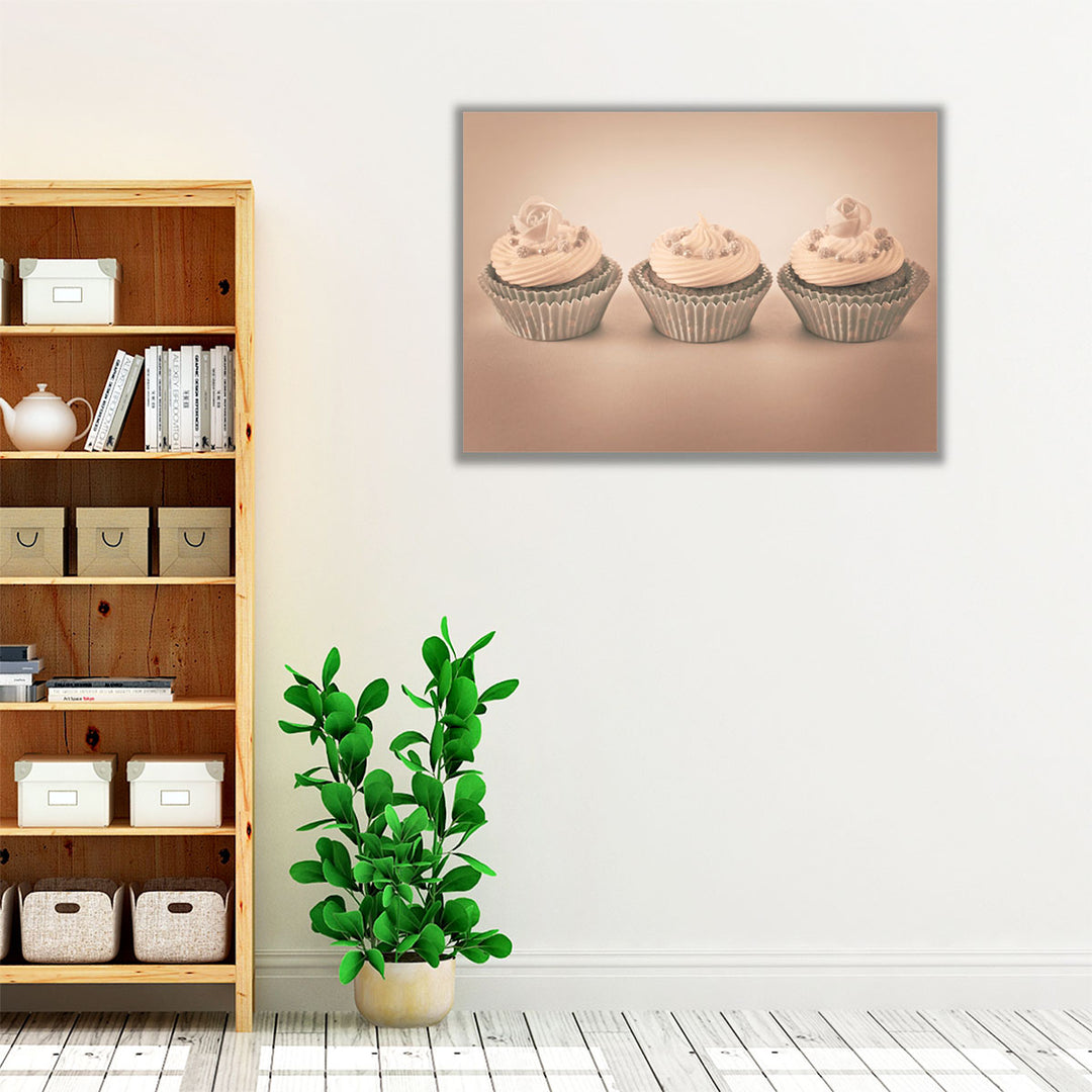neutral kitchen art – elegant dessert display