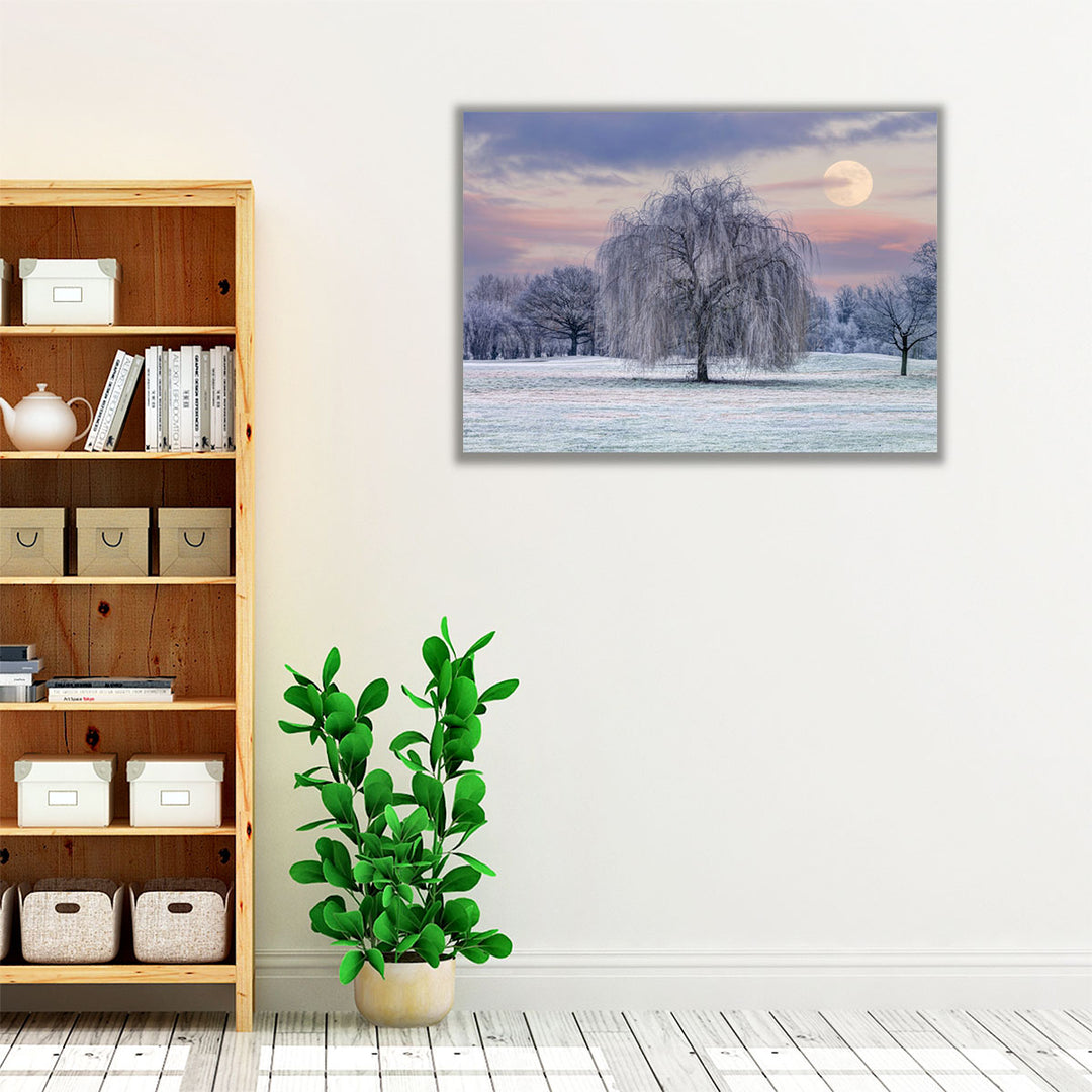 Minimalist winter wall art in neutral palette