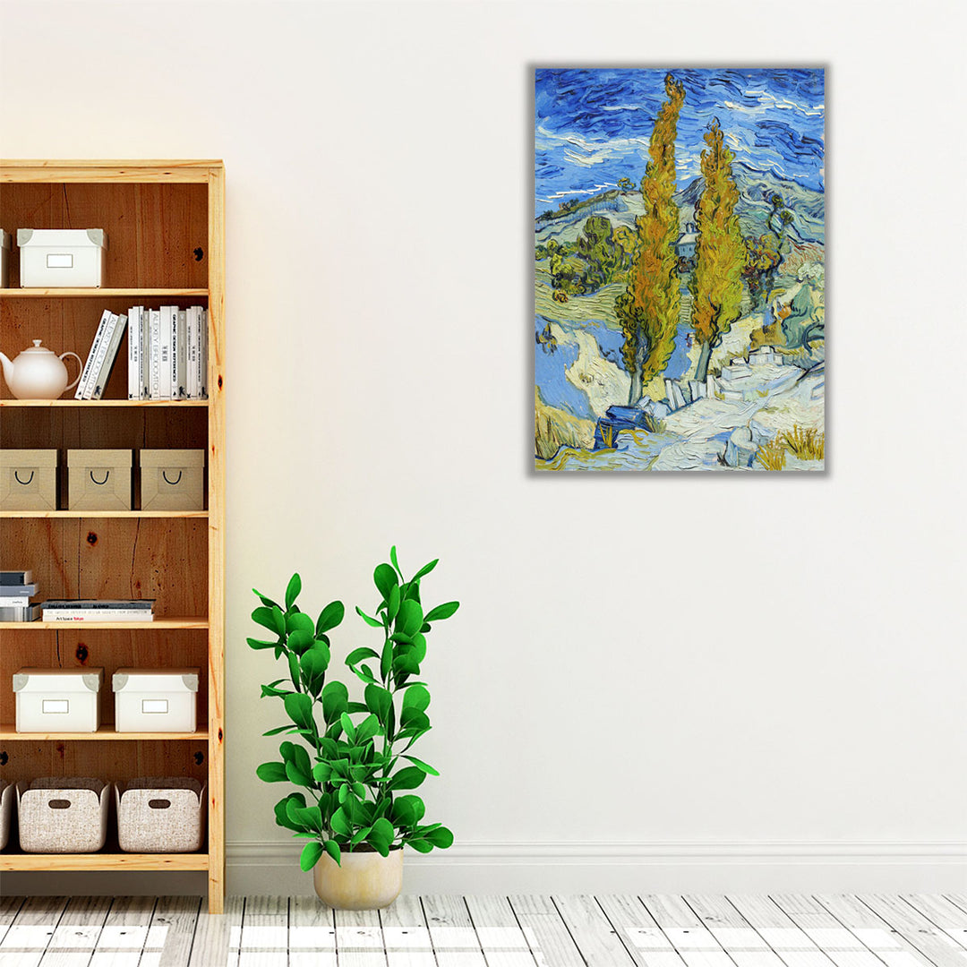 Tranquil wall art with trees and soft horizon