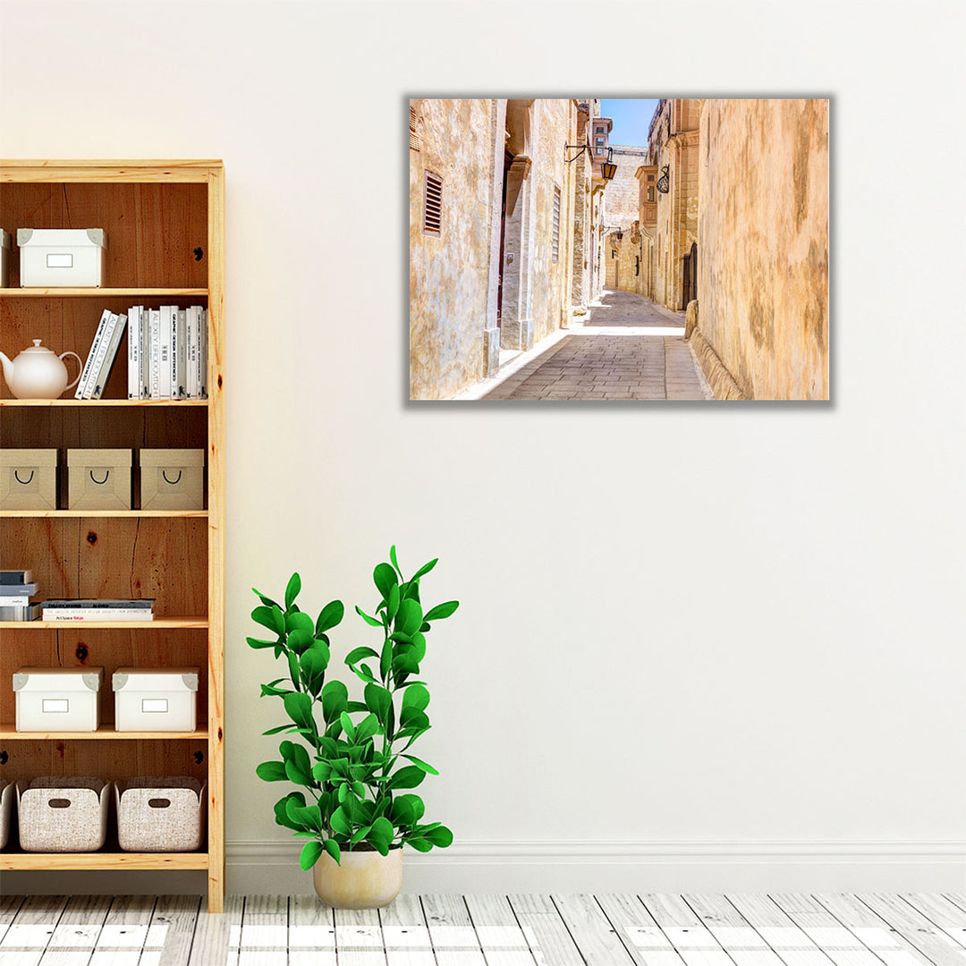 Narrow Street of Mdina city, Malta - Canvas Print Wall Art