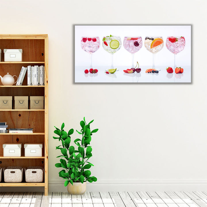 Different Type of Gin Glasses - Canvas Print Wall Art