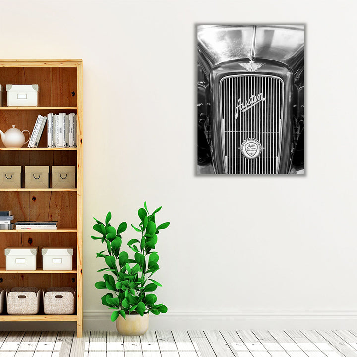 Espresso framed canvas showcasing vintage racecar