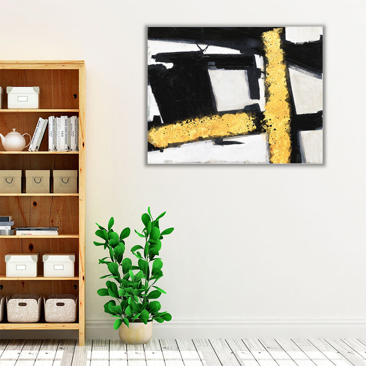 Divine Streaks 1 Black and White - Canvas Print Wall Art