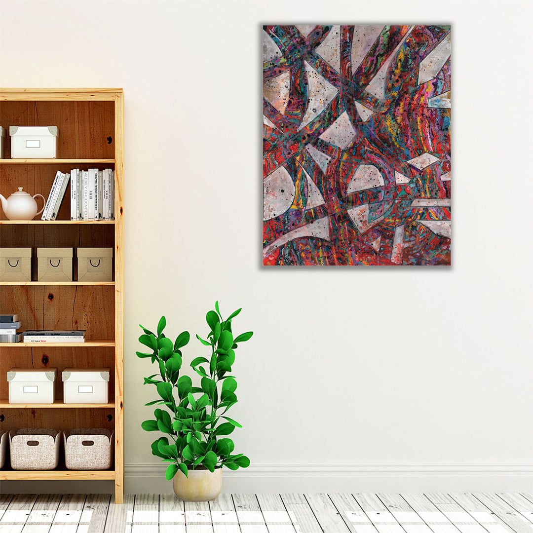 Paint Splattered Roads - Canvas Print Wall Art