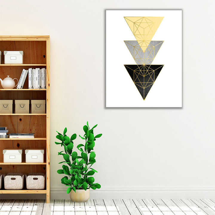 Yellow and Black Geo 3 - Canvas Print Wall Art