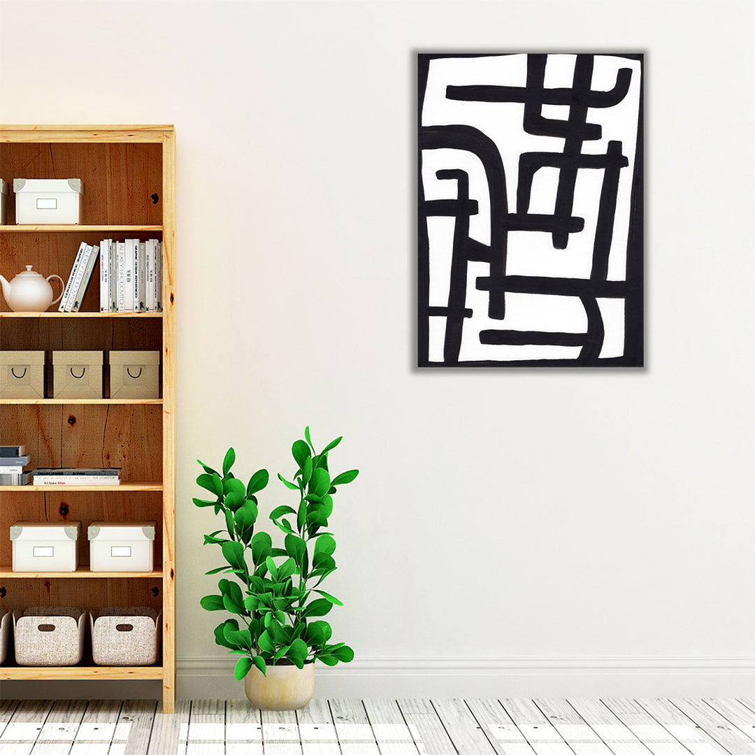 Abstract 1 Black and White - Canvas Print Wall Art