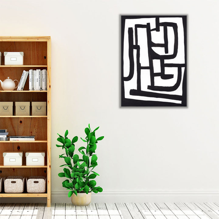 Abstract 2 Black and White - Canvas Print Wall Art