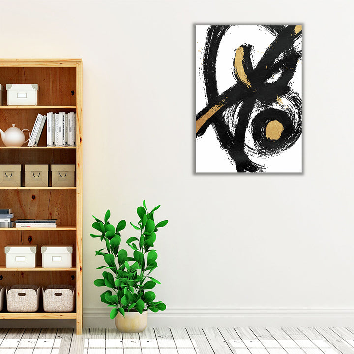 Jaidens Swirl Black and White - Canvas Print Wall Art