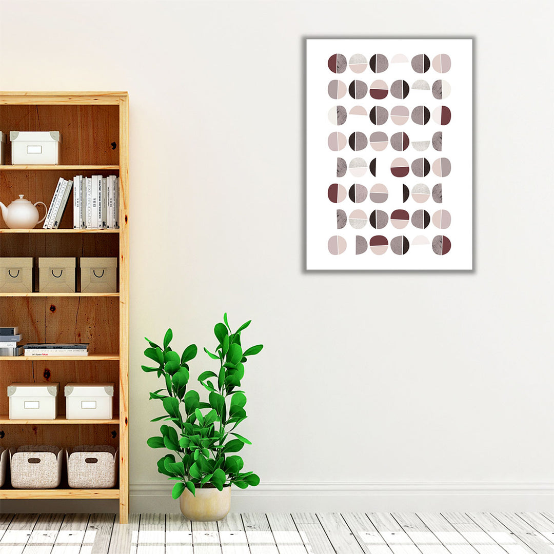 Mid Century Color Dew Burgundy - Canvas Print Wall Art