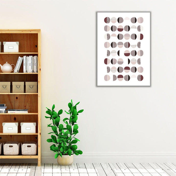 Mid Century Color Dew Burgundy - Canvas Print Wall Art