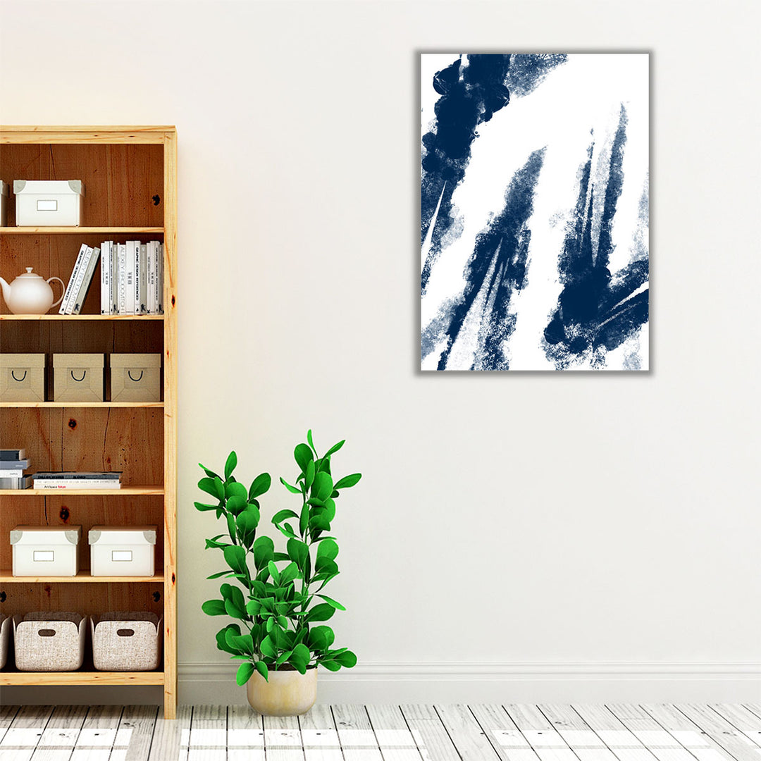 Navy Striking Seams 2 - Canvas Print Wall Art