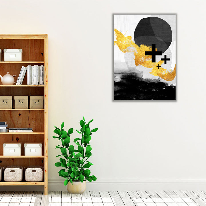 Scandi Black White Gold - Canvas Print Wall Art