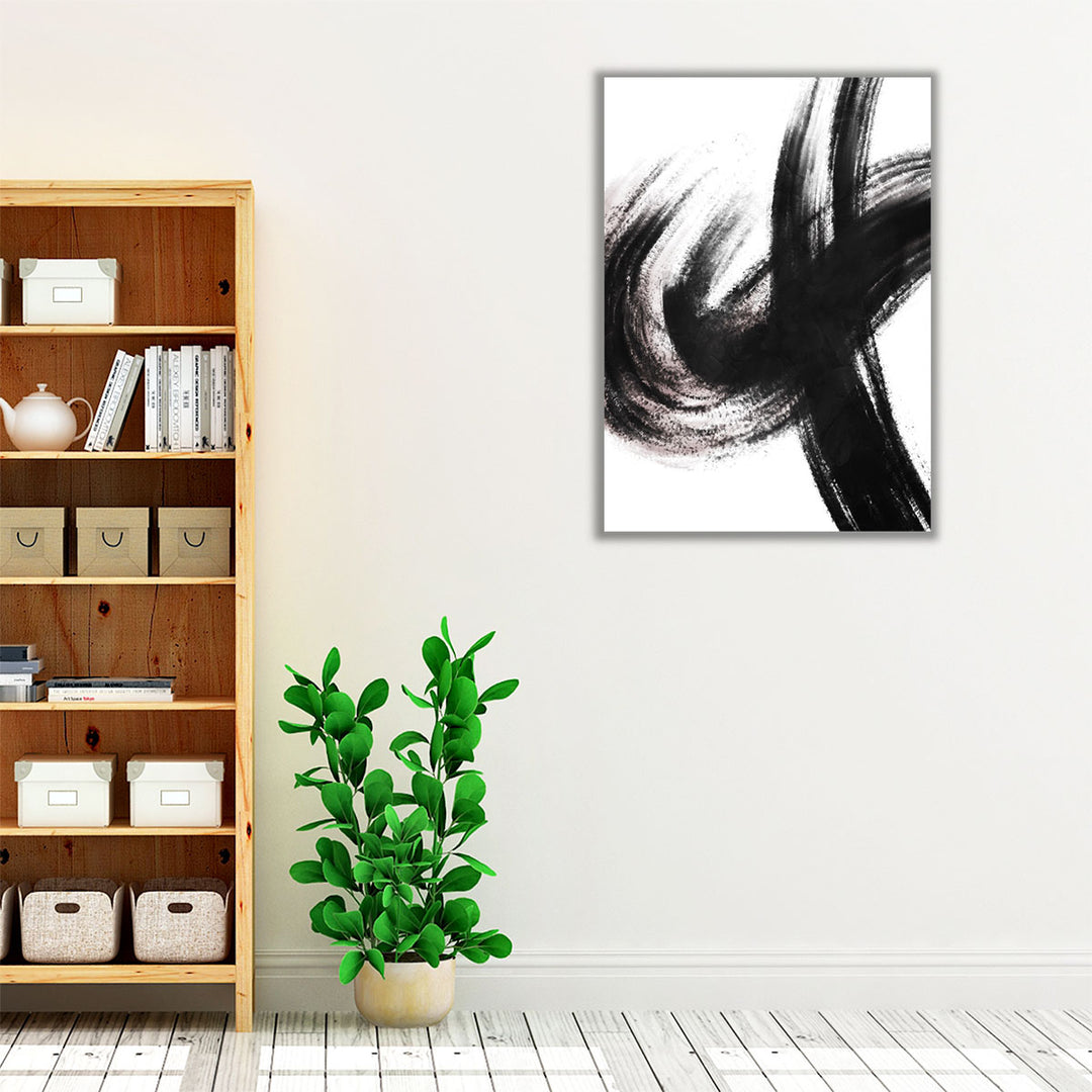 Strokes 2 Black And White - Canvas Print Wall Art