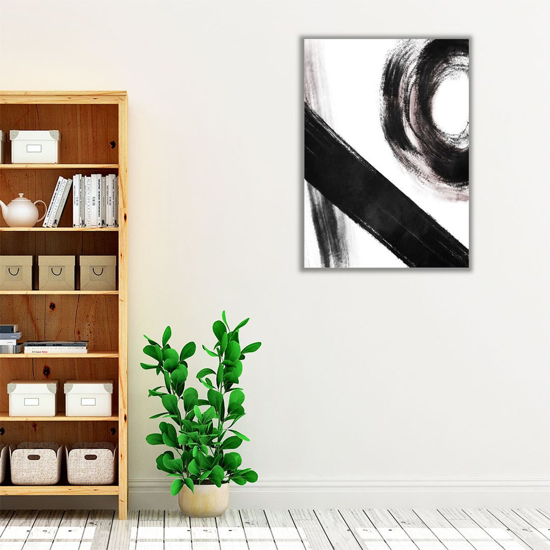Strokes 4 Black And White - Canvas Print Wall Art