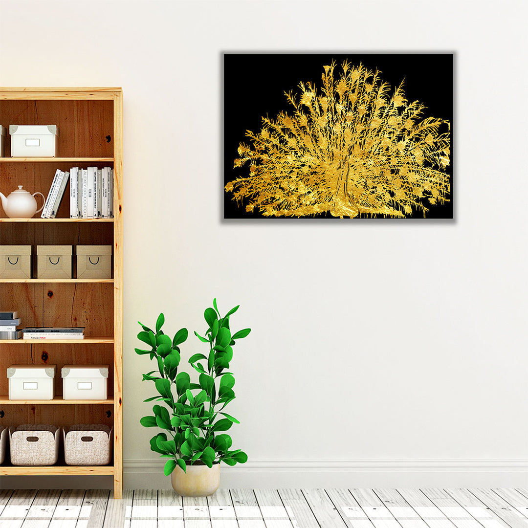 Golden Peacock 4 - Canvas Print Wall Art