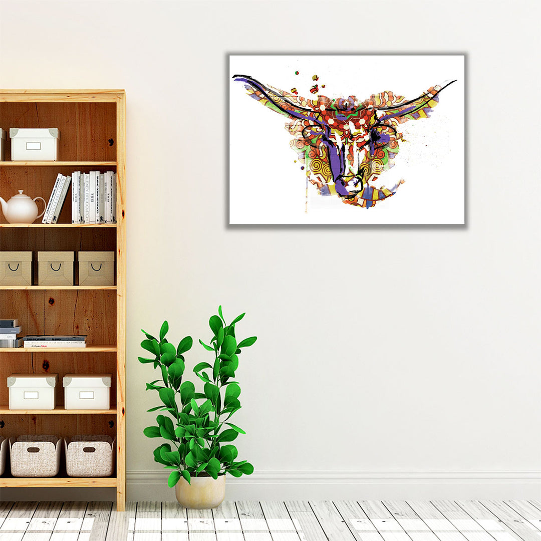 Mandala Water Bull - Canvas Print Wall Art