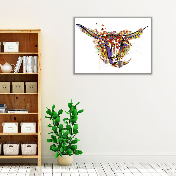 Mandala Water Bull - Canvas Print Wall Art