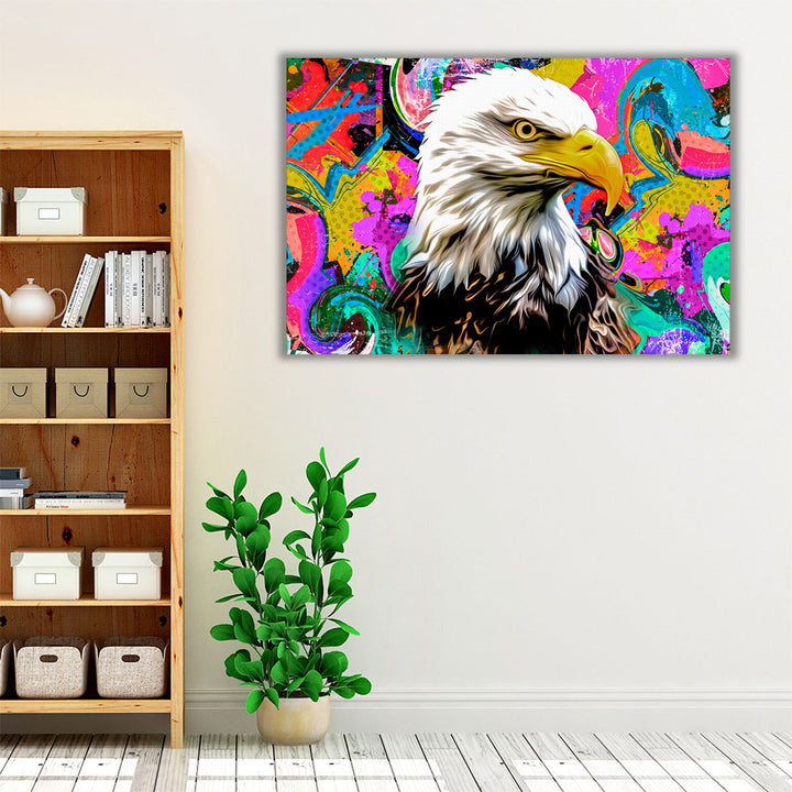 Eagle Face on a Pop Art - Canvas Print Wall Art