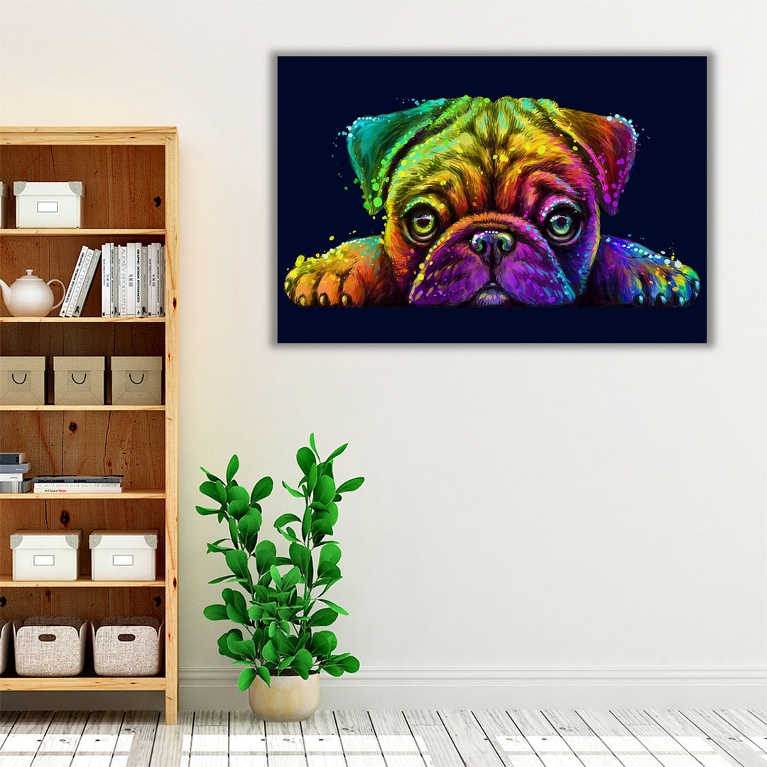 Pug in Pop Art Style - Canvas Print Wall Art