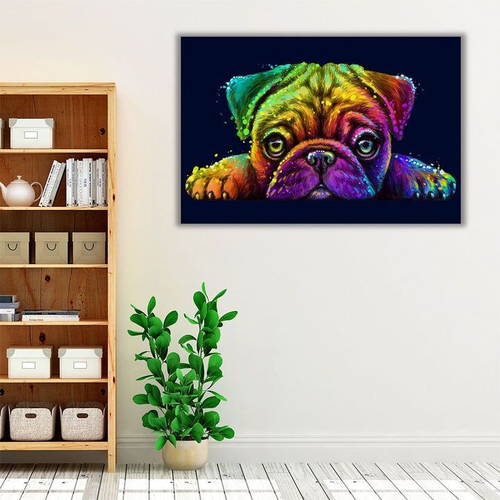 Pug in Pop Art Style - Canvas Print Wall Art