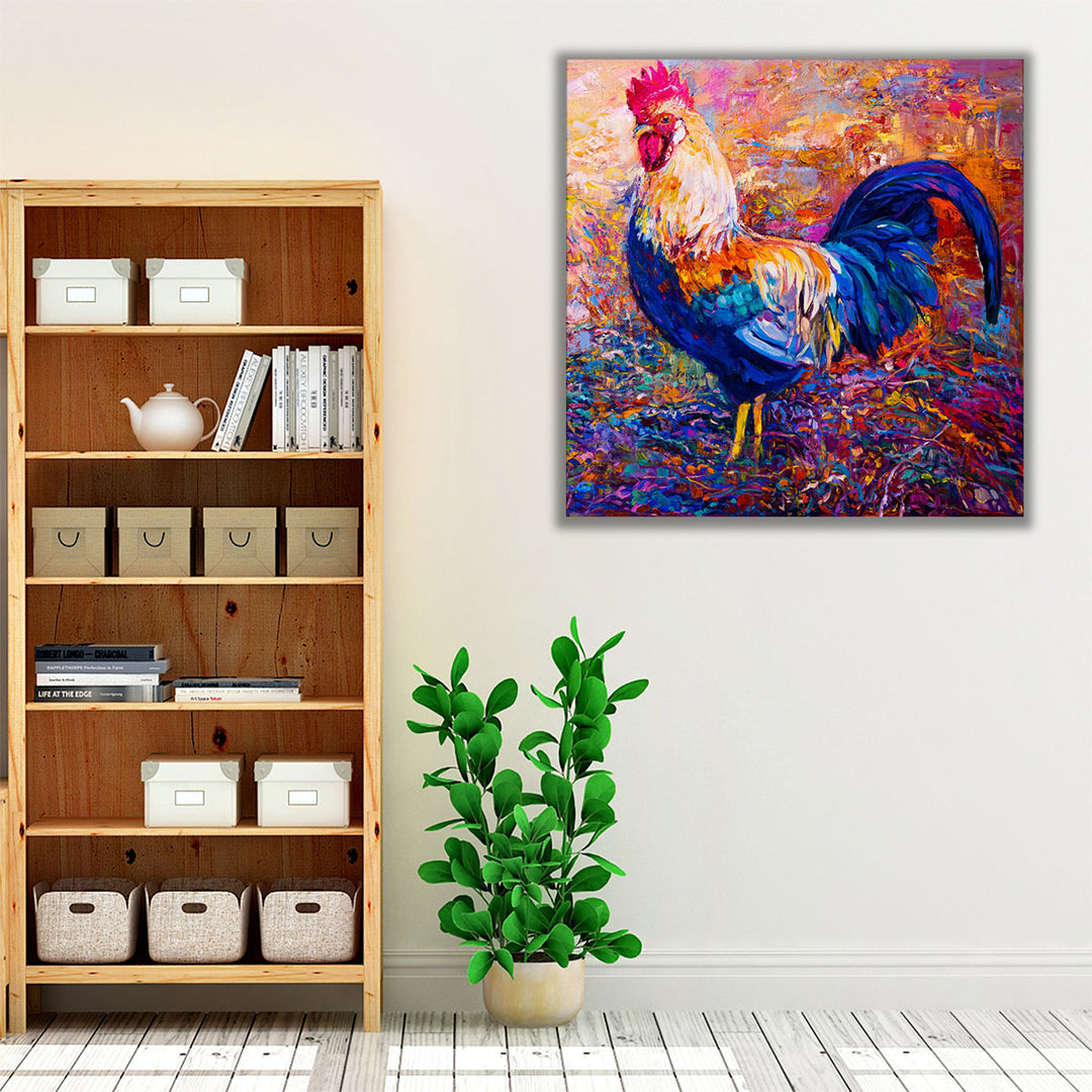 Rooster Oil Painting - Canvas Print Wall Art