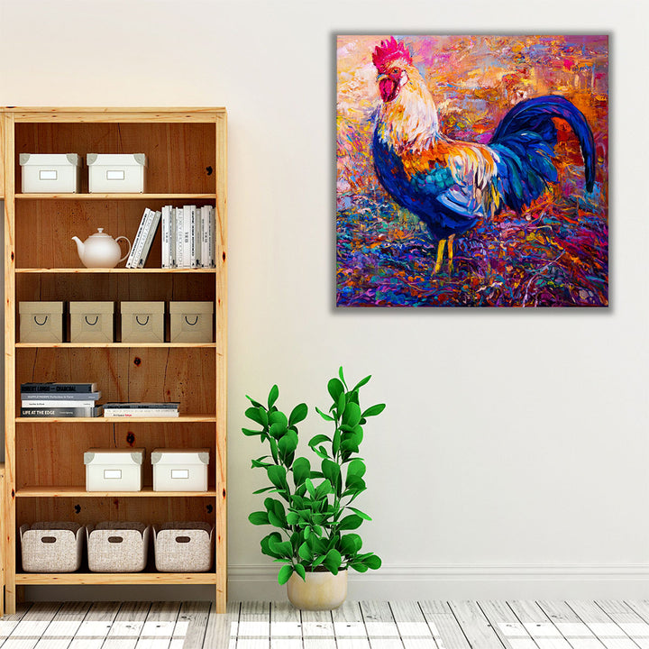 Rooster Oil Painting - Canvas Print Wall Art