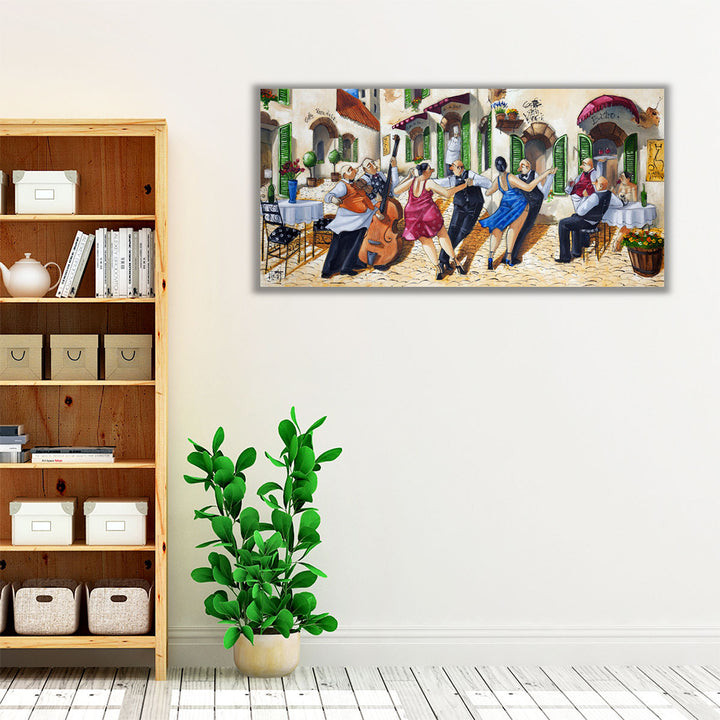 Dancing at Cafe da Vinci - Canvas Print Wall Art
