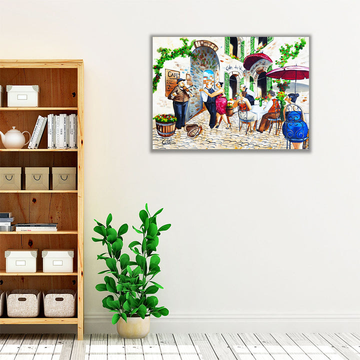Corner Cafe at Cafe da Vinci - Canvas Print Wall Art