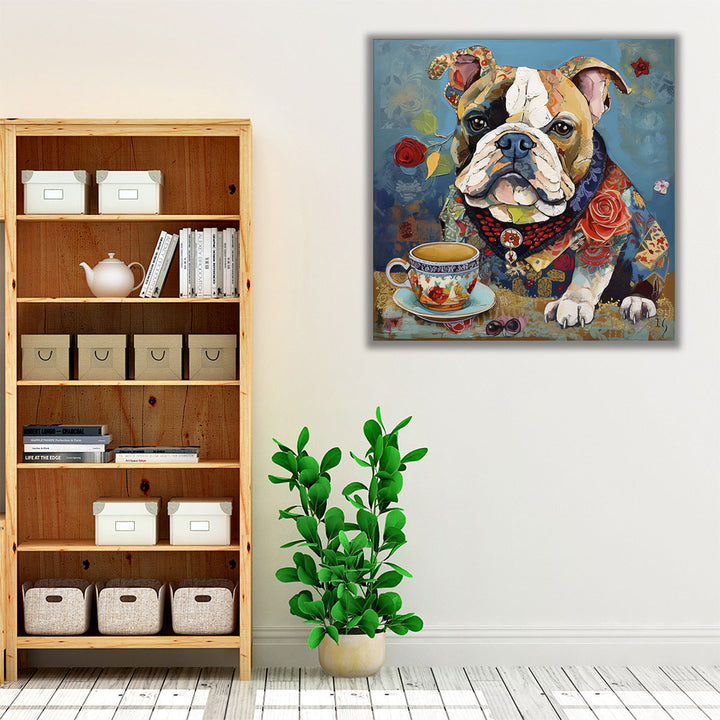 cozy coffee dog décor – canvas print