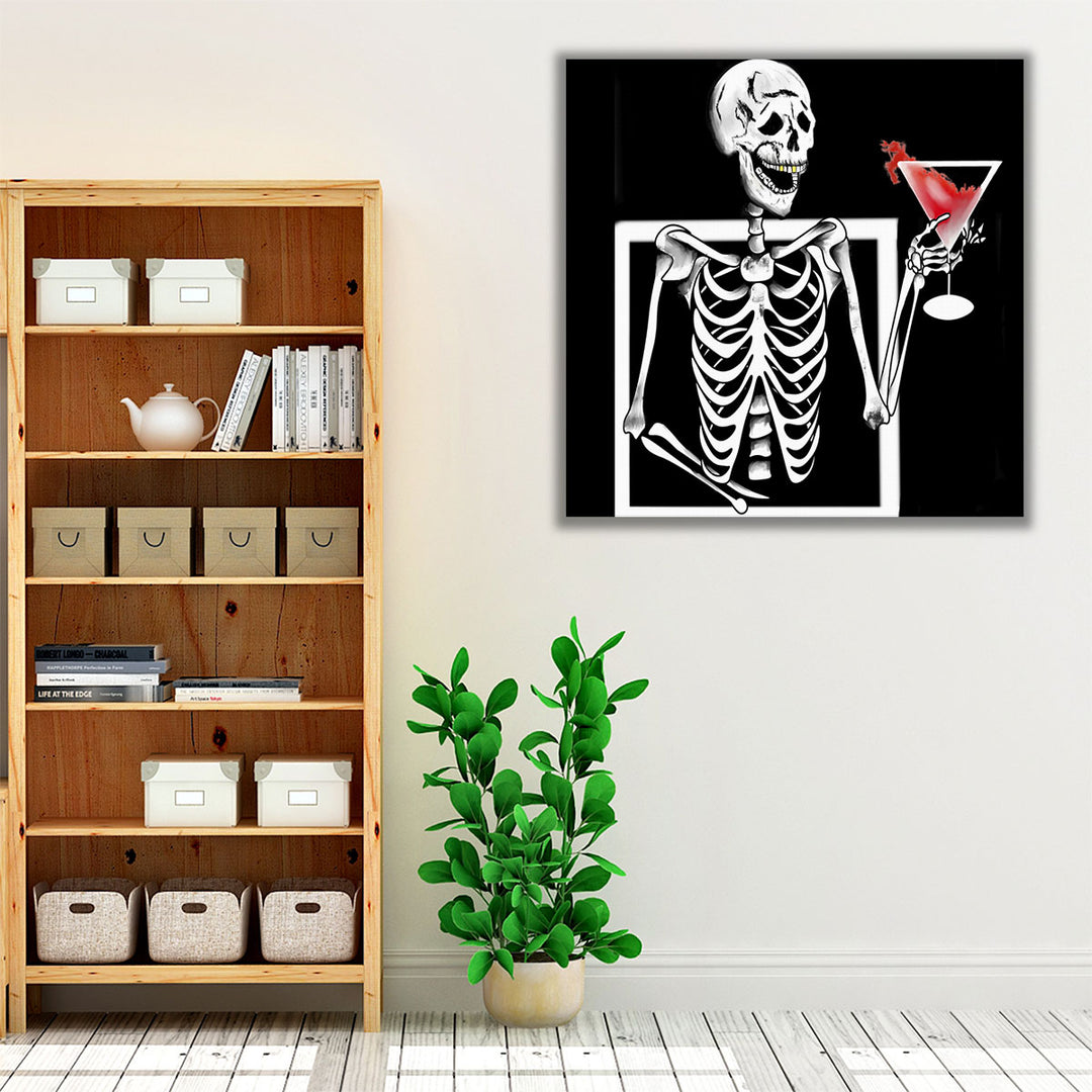 Quirky monochrome drink illustration