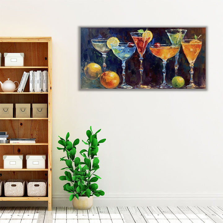 Yellow kitchen art – cheerful drink accent piece