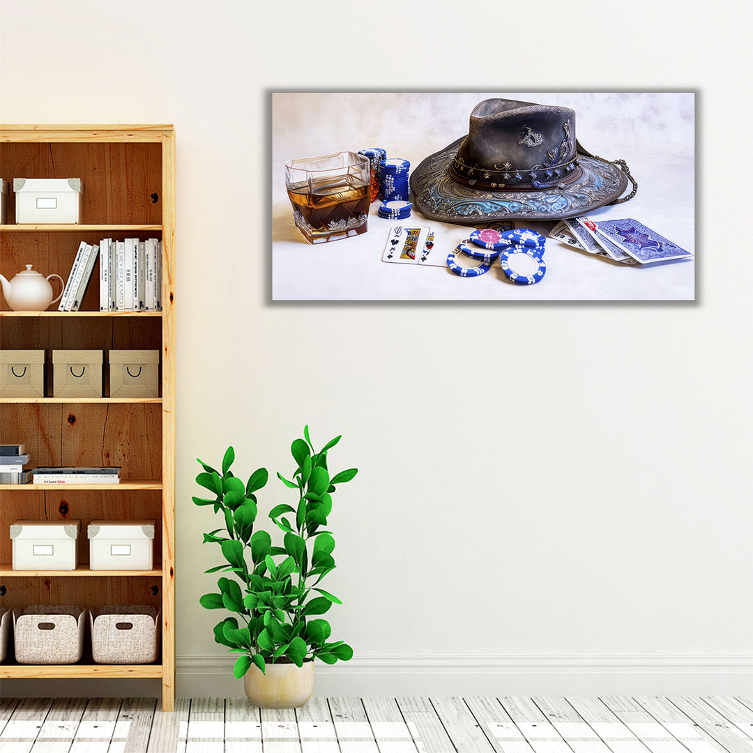 Poker Table Still Life - Canvas Print Wall Art