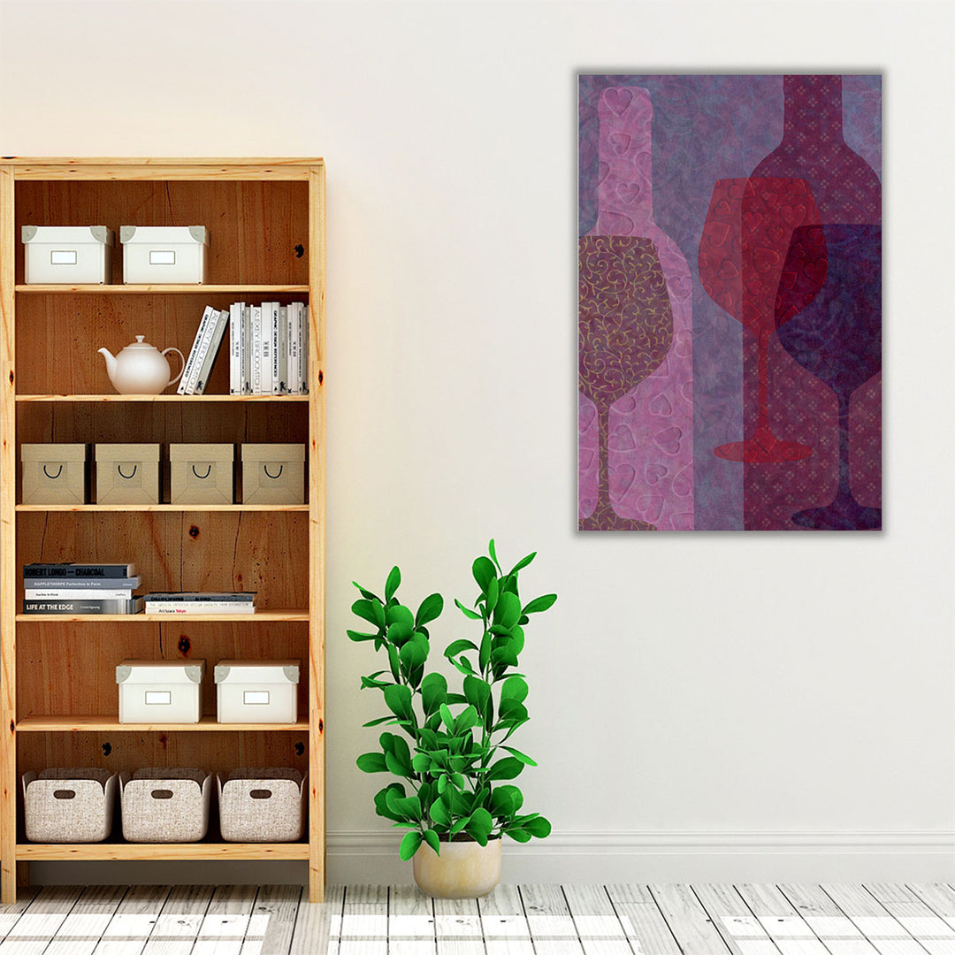 Kitchen wrapped canvas abstract wine composition