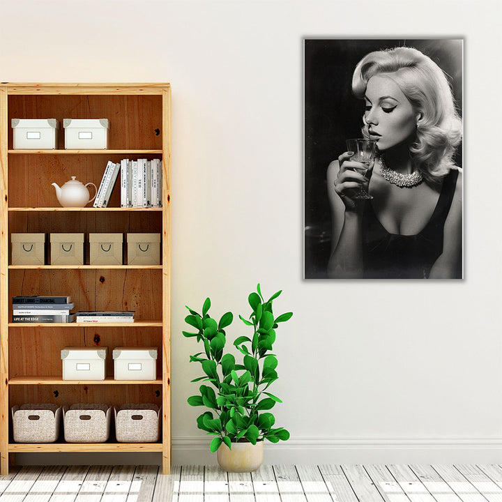 Martini Black And White - Canvas Print Wall Art