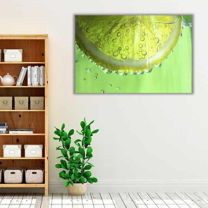 Green Kitchen Wrapped Canvas finish artwork