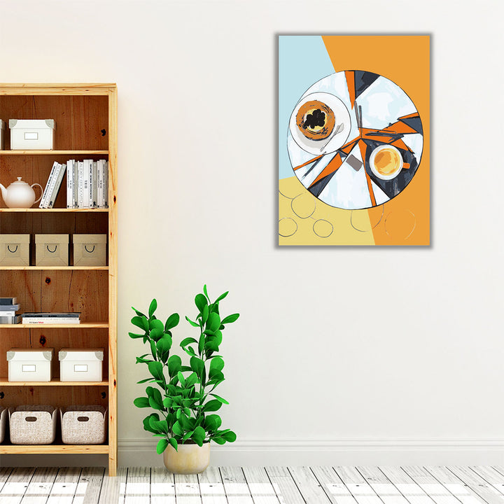 orange and neutral dining art – fresh and modern