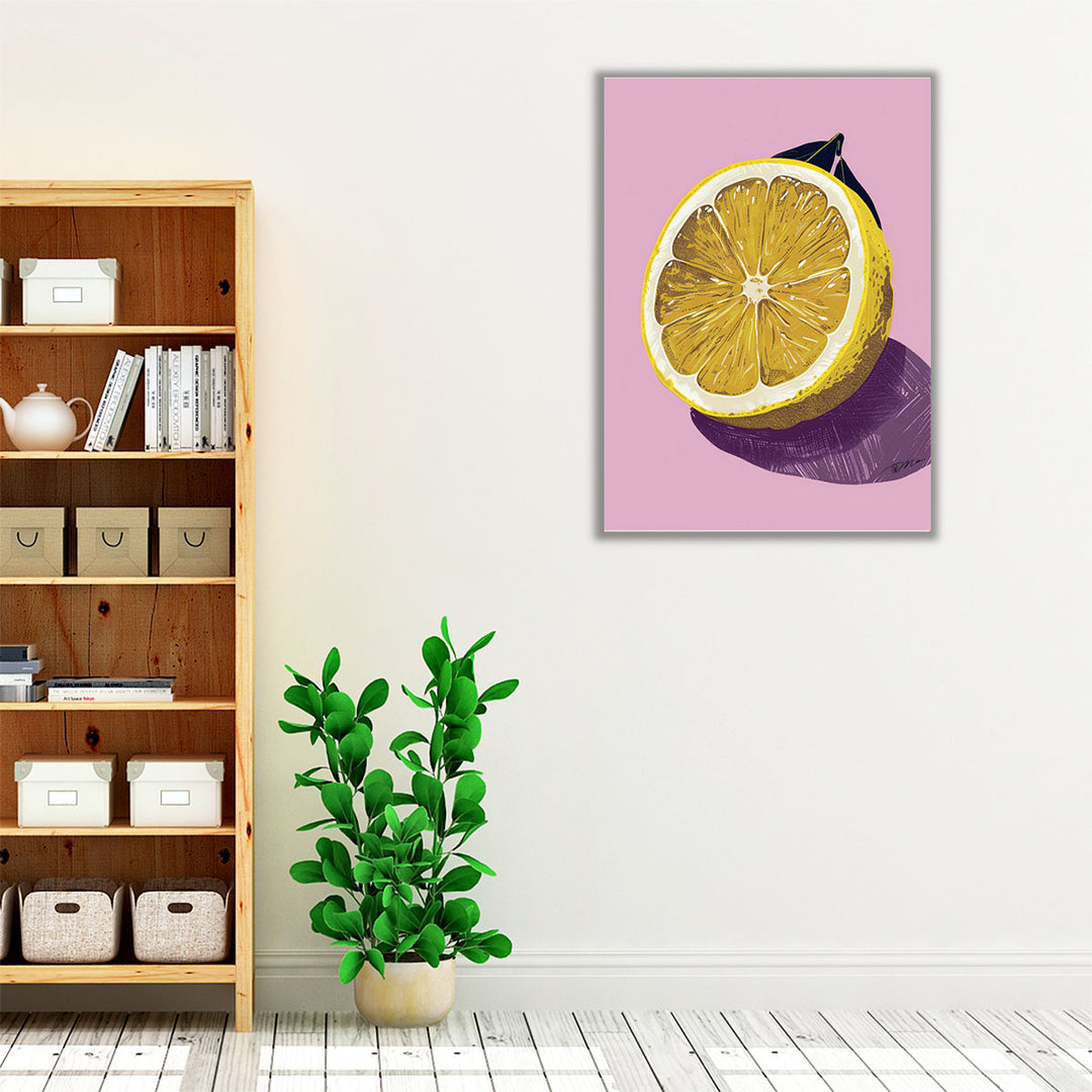 Kitchen Wrapped Canvas vibrant lemon design