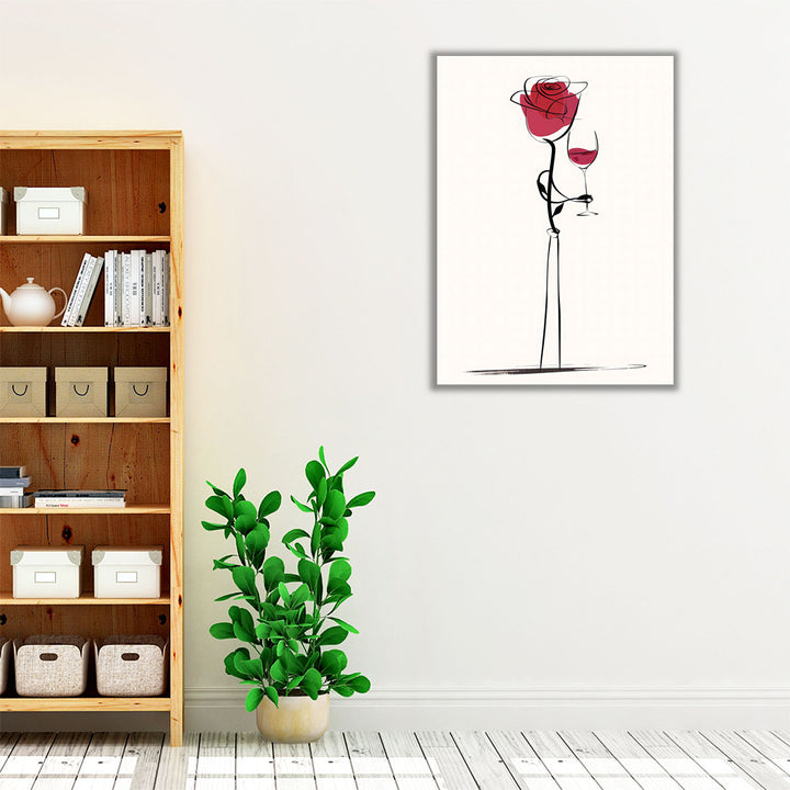 Kitchen wrapped canvas surreal floral art