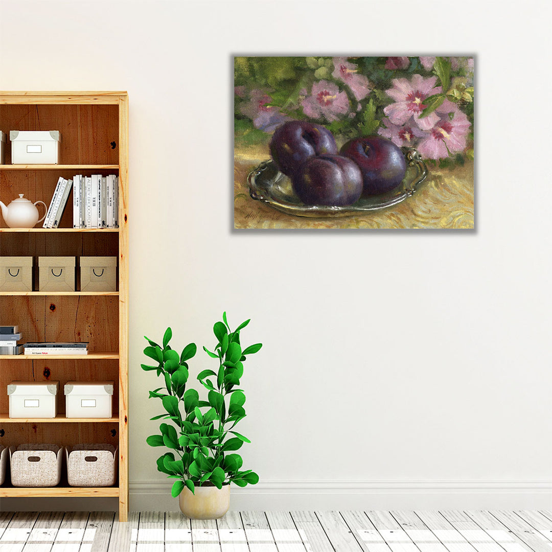green and pink kitchen art – lively wall feature