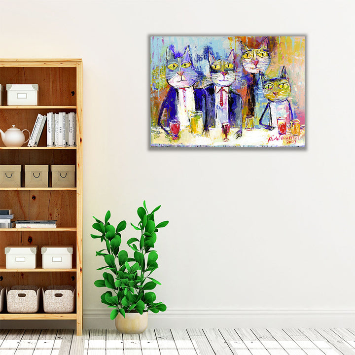 Kitchen Wrapped Canvas – playful cat art centerpiece