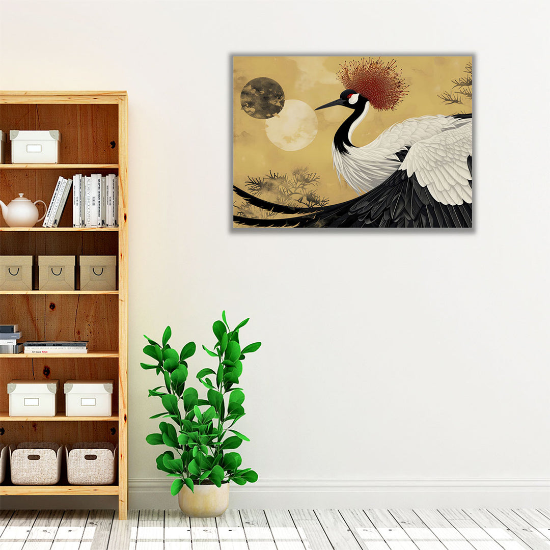 Japanese Red Crowned Crane - Canvas Print Wall Art