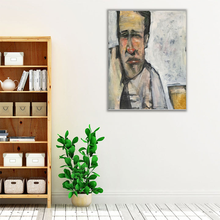 Businessman At Bar - Canvas Print Wall Art