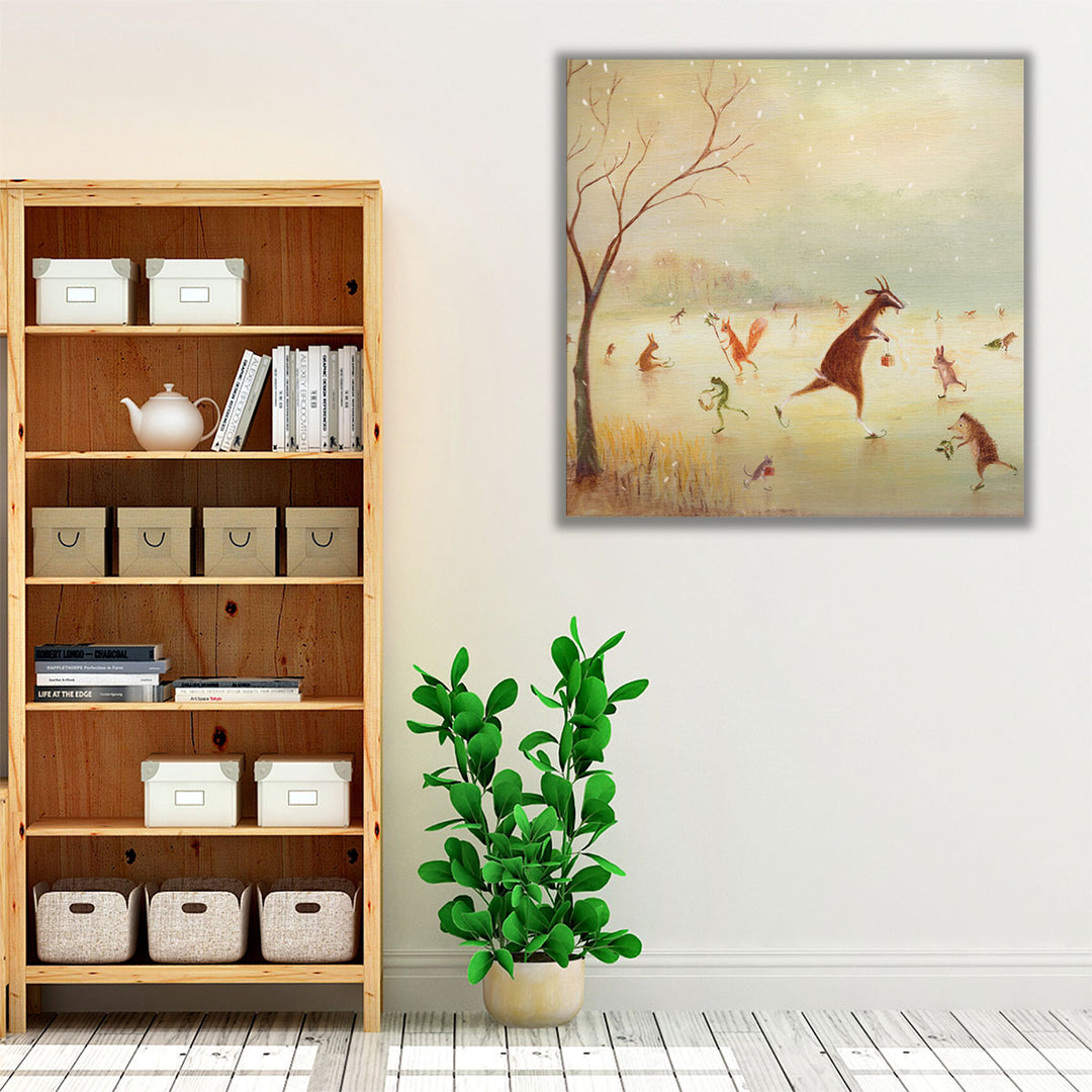 The Winter Skaters - Canvas Print Wall Art